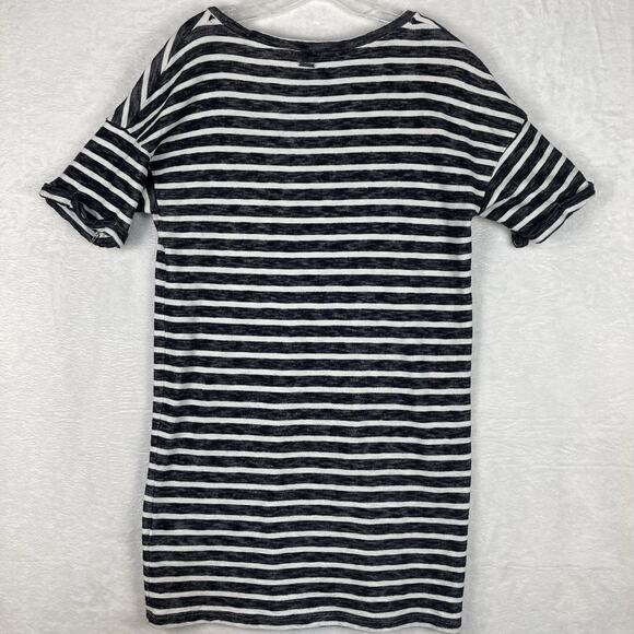 Roxy Womens S Get Together Black White Striped Preppy Nautical Beach Mini Dress - Picture 4 of 8